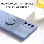 Silicone Soft Gel Rubber Slim Cover with Ring Kickstand Phone Cases Cover For Samsung Galaxy S21 S21 Ultra Plus S20 S19