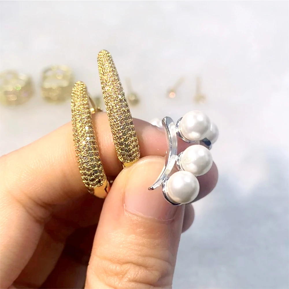Silver Pear Earrings Jewelry Womens Fashion Brass Jewelry Earrings