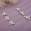 Silver Rhinestone Hair Pins Handmade Red Party Wedding Hair Accessories Green Headpiece for Women Pink Headdress Tiaras