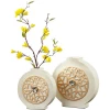 Simple and fashionable art resin crafts grey white flower arrangement vase home decoration