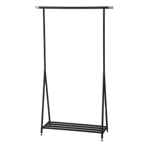 Simple Garment Rack  Metal Clothes Rack  Black With 1 Tier Storage Rack for home