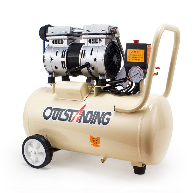 Small Silent Oil-free Rocking Piston High Pressure Portable Air Compressor 2.4KW 120L Lower Noise Movable Blowing Dust Air Pump