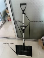 Snow removal shovel with spring-assisted handle is more convenient and labor-saving, and improves efficiency,18-Inch
