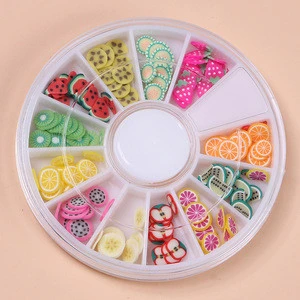 Soft ceramic fruit slices   nail art accessories 12 grid diamond plate nail stickers nail art supplies