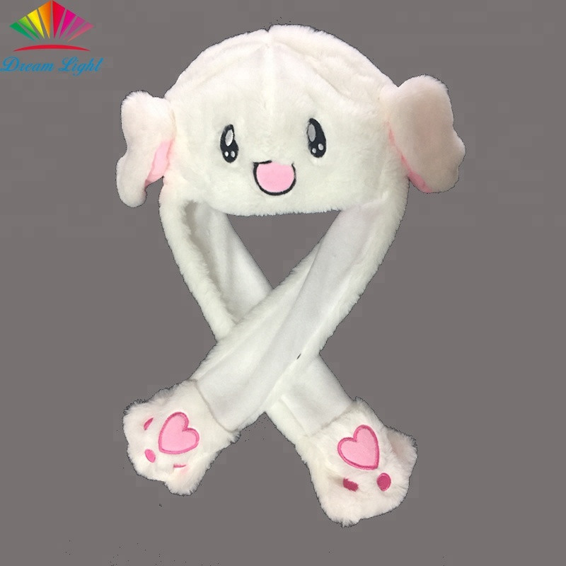Buy Soft Plush Funny Pinching Bunny Ears Moving Ear Rabbit Hat from ...