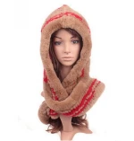 Soft rex rabbit fur infinity scarf thick hairs rex rabbit fur hood shawl knitted rex rabbit fur wrap warm winter scarves