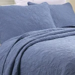 Solid Color Embroidered Thin Quilted Bedspread