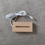 Solid wood rectangular base 3D acrylic night light Interesting carving USB power saving table lamp