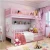 Import Solid Wood Romantic Pink White Princess Kids Bunk Beds Bedroom Furniture Set from China