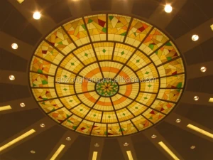 Stained glass technique and interior glass type stained glass decorative roof ceiling dome