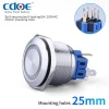 Stainless steel 25mm metal Waterproof momentary or latching push button switch LED