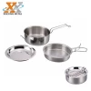 Stainless Steel Camping Cook Set For Trekking Hiking Portable Travel cookware