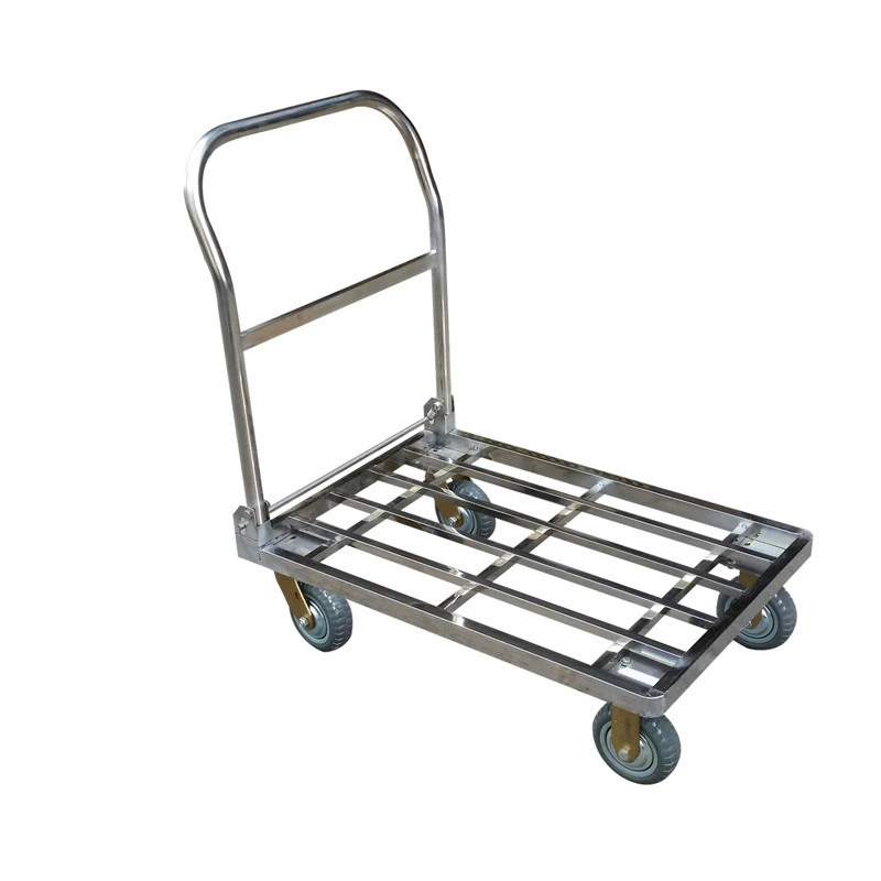 Stainless steel dining trolley hotel trolley double-decker restaurant meal delivery driver push and receive bowl cart