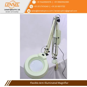 Standard Model Flexible Arm Illuminated Magnifier with 10x Magnification Attachment
