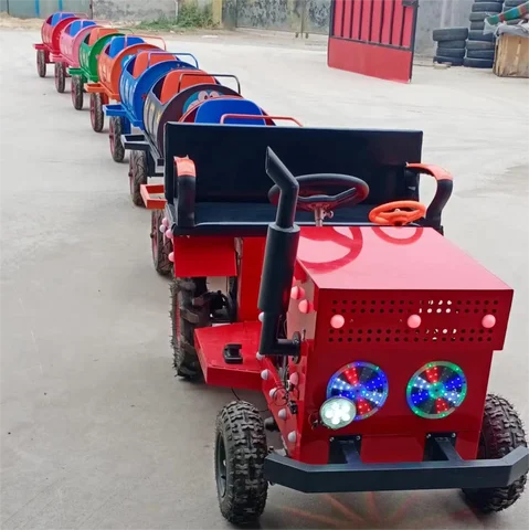 Buy Steel Battery-powered Mini Train Ride-on Set For Kids Trackless ...