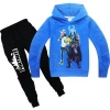Stock fortnite hoodie and joggers set for youth top sale no moq cheapest kid&#039;s hoodie and pant set in fortnite print