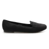 Stock The fashion women slip on microfiber upper soft PU insole basic ballet outdoor loafer shoes