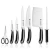 Import Stocked black ABS forged handle 8pcs kitchen knife set with rotating stand from China
