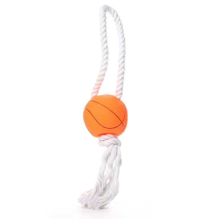 Stylish ball pet rope knot toy dog teeth grind resistant bite pet toys ball