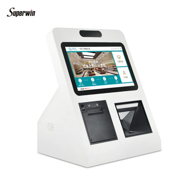 Superwin CY-83 11.6 inch self service kiosk touch screen machine cash acceptor machine pos system for supermarket