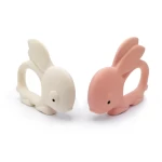 Supplier Handmade Custom Rabbit Shape Soft Ring Baby Chewing Training Silicone Teething Ring Toy