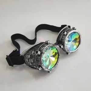 taobao goggles cosplay steam punk sunglasses custom design rainbow kaleidoscope goggles