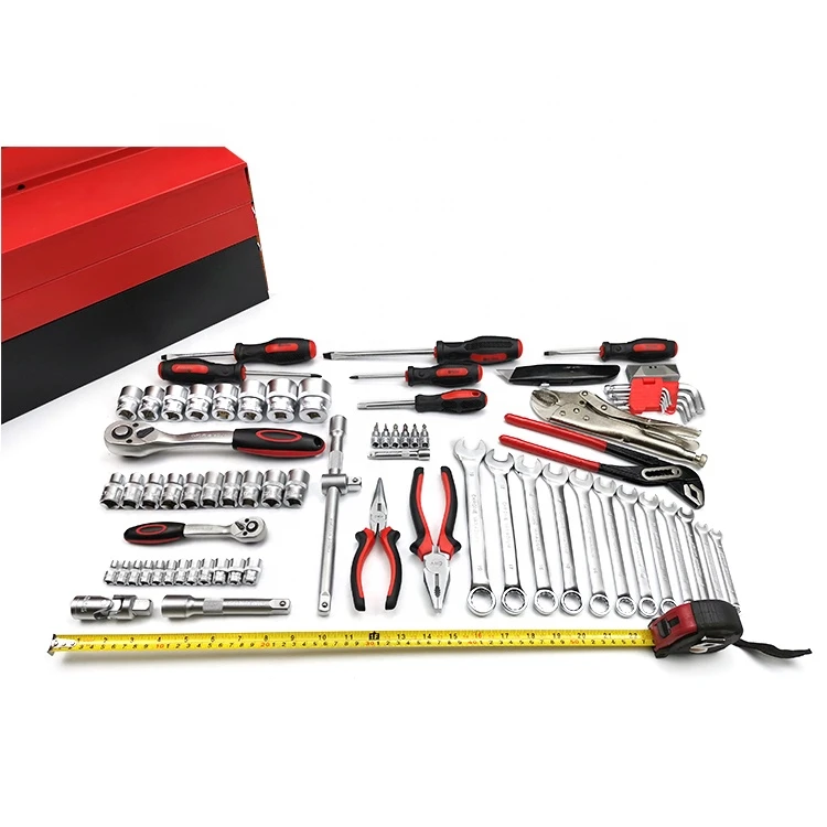 TECUNIQ Wholesale 86pcs car tools repair Multinational car repair tool kit with spanner set in tool box Germany standard