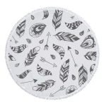 TJM93012 Hot Selling Custom Printing Microfiber Toweling Round Fringed Beach Towel With Tassel