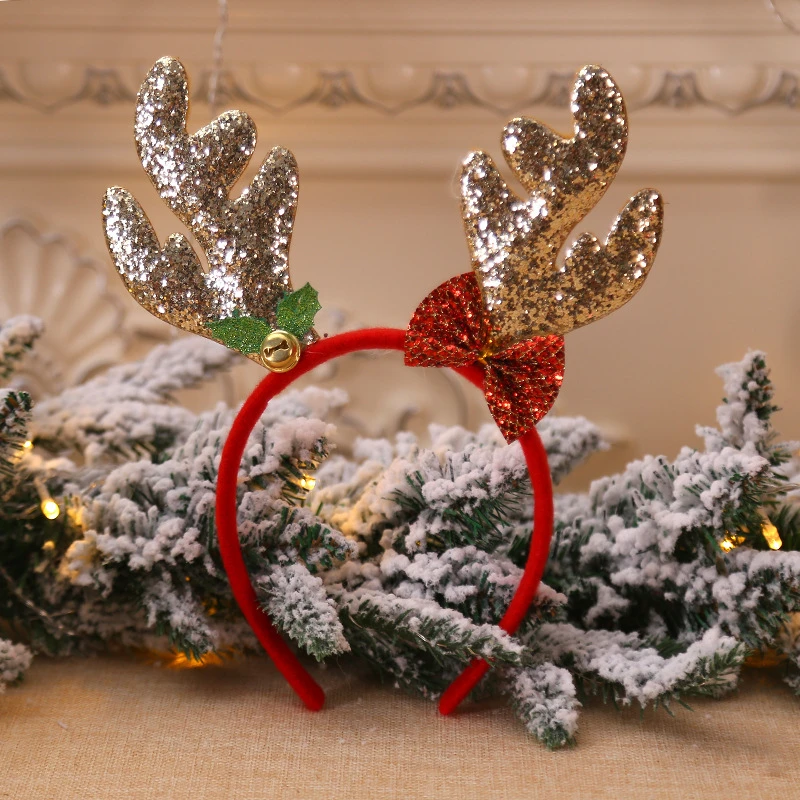Top Selling Cute Shiny Christmas Deer Antlers Headband Girls Women Hair Accessories