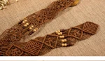 Trendy beaded ladies wholesale belt Wax rope women waist belts for ladies dress