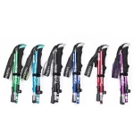 Ultralight Aluminium 7076 Collapsible Alpenstock Foldable Hiking Nordic Walking Sticks Carbon Fiber Trekking Poles