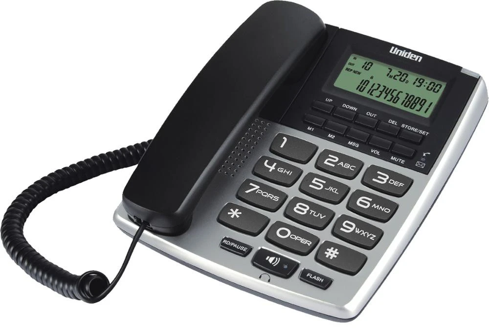 UNIDEN AS7402 FSK DTMF Caller ID Redial Function Ringer Indicator  caller id   speakerphone corded phone