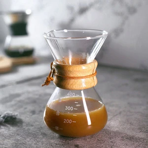 Unique Classic Borosilicate Glass Coffee Pot 800ML Pour Over  Brew Coffee Maker