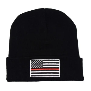 USA flag fire fighter beanies Knitted Thin blue/ red line beanie Bonnet winter hat Support Police Law Enforcement Skullies STOCK