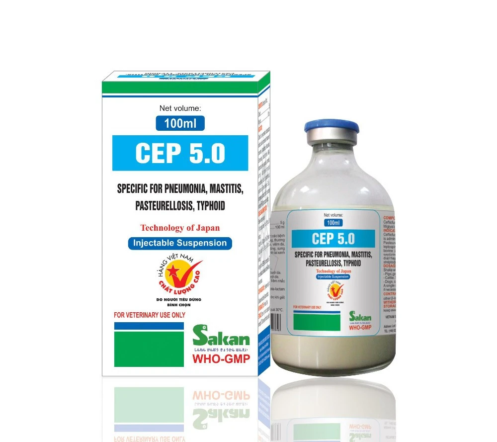 Veterinary Medicine  poultry cattle treatment of pneumonia mastitis metritis CEP 5.0 100ml Ceftiofur 5% antibiotics injection