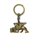 Vivid 3D Metal Keychains Zinc Alloy Made Plated Antique Nickel Howling Lion