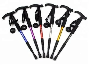 Walking Trekking Poles 100% Carbon Fiber Collapsible and Telescopic Walking Sticks for Traveling Camping Hiking Mountaineering