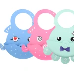 Water proof Silicone cute ocean animals baby bibs for toddlers