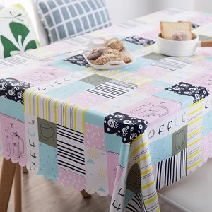 Waterproof Oilproof Fashion Printed PVC Table Cloth For Protecting The Table