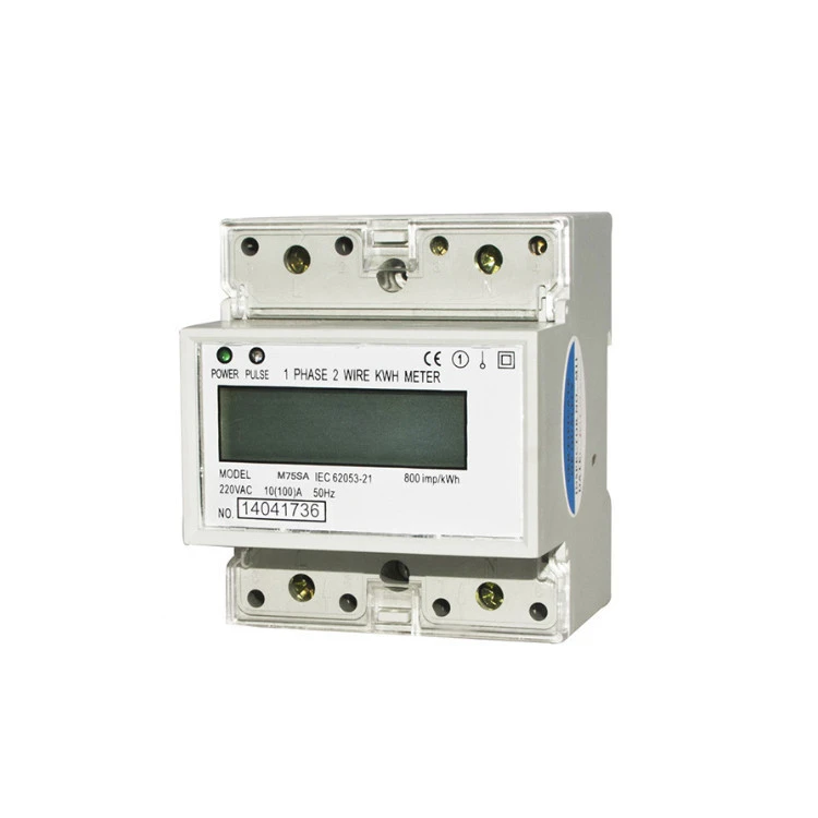 wenzhou factory 4P Single phase Din rail Energy Meter LCD Display