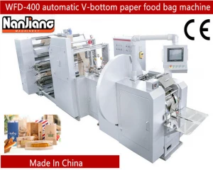 WFD-400 Automatic V-Bottom Food shopping bag machine paper making