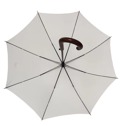 White chinese umbrellas with Black Fiberglass Straight Umbrella With Wooden Curved Handle