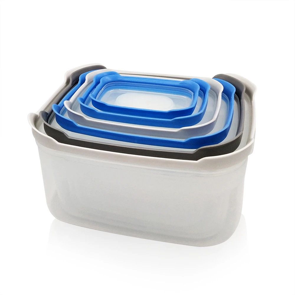 Wholesale 250ml 300ml 500ml 650ml 1000ml plastic airtight food container with lid