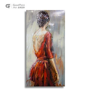 Wholesale 3d wall art sexy girl dancing hot art chinese model picture handmade other metal paintings