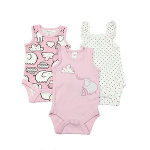 wholesale baby summer vest with sleeveless bodysuit short sleeve triangle  newborn romper thin clothes