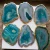 Import Wholesale Beautiful Natural Gemstone Quartz Crystal Green Agate Slice Coaster with Golden Edge from India