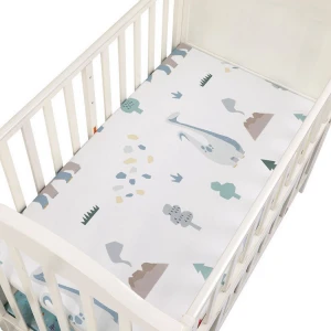 Wholesale Bed Protecter Baby Sheet Set, Custom Printed Baby Crib Mattress Cover/