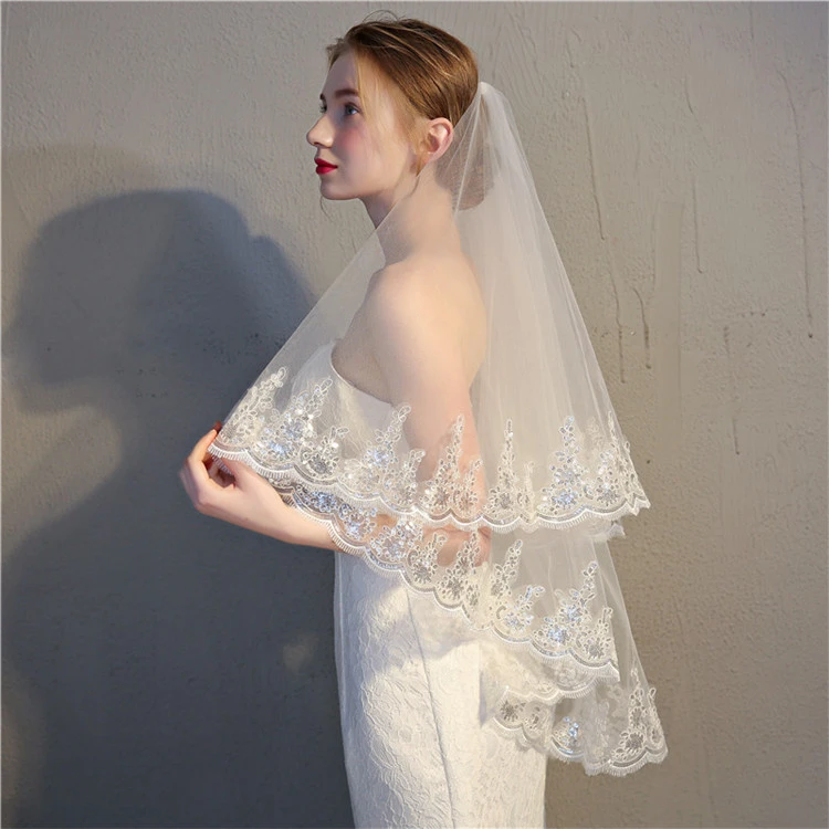  Wholesale bridal veils white lace wedding veils and accessories for women