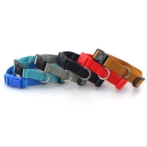 Wholesale cheap classic solid polyester nylon pet dog cat collar leash