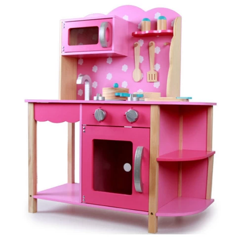 Wholesale children wooden pretend play cooking toy kitchen play set